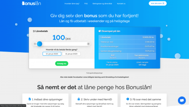 Bonuslån - Lån op til 10.000 kr.