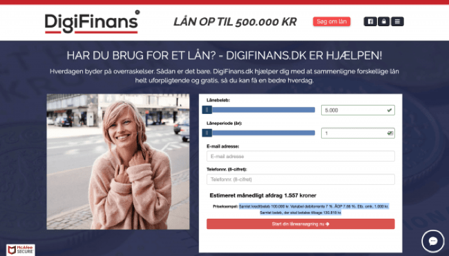 Digifinans - Lån op til 500.000 kr.