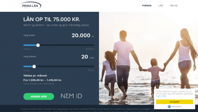 Primalån - Lån op til 75.000 kr.