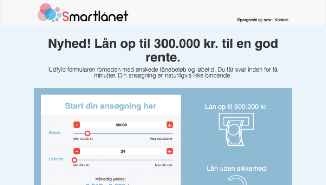 Smartlånet - Lån op til 300.000 kr.