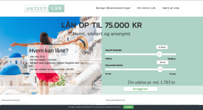 Aktivtlån - Lån op til 75.000 kr.