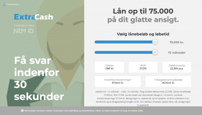 ExtraCash - Lån op til 75.000 kr.