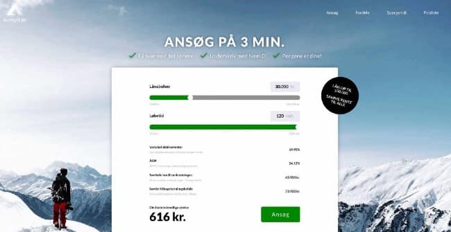 Acceptlån - Lån op til 100.000 kr.