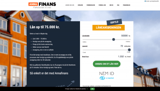 AnnaFinans - Lån op til 50.000 kr.