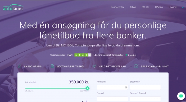 Autolånet - Lån op til 350.000 kr.