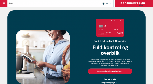Bank Norwegian Kreditkort op til 15.000 kr.