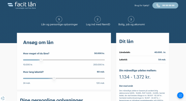 Facit Bank Forbrugslån op til 25.000 kr.