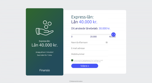 Finansio - Lån op til 40.000 kr.