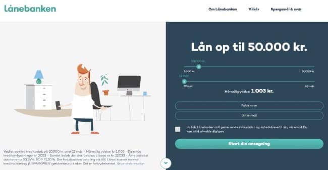 Hos Lånebanken kan du låne et større beløb - op til 50.000.