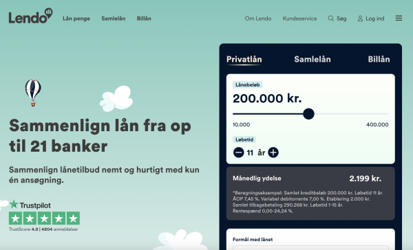 Lendo – Sammenlign lån fra op til 21 banker