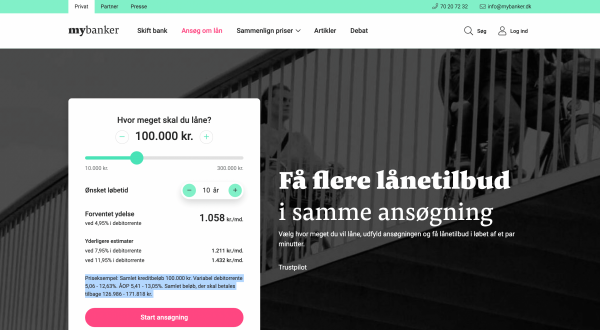 Mybanker – Lån op til 300.000 kr.