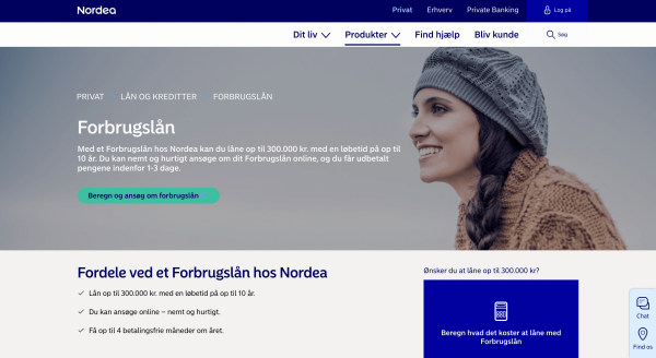 Nordea Forbrugslån op til 300.000 kr.