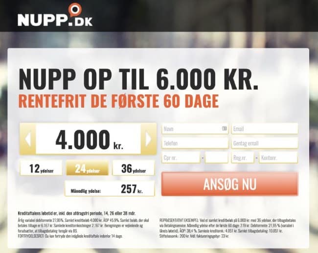 Nupp er for dig, der har brug for at låne op til 6.000 kr.