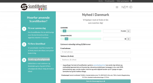 ScandiBanker - Lån op til 500.000 kr.