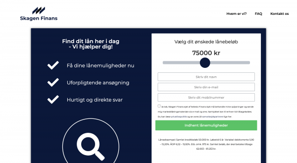 Skagen Finans - Lån op til 150.000 kr.