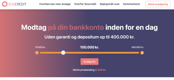 Soscredit – Lån online op til 400.000 kr.