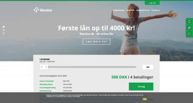 Hos Wandoo kan du låne op til 15.000 kr. med det samme